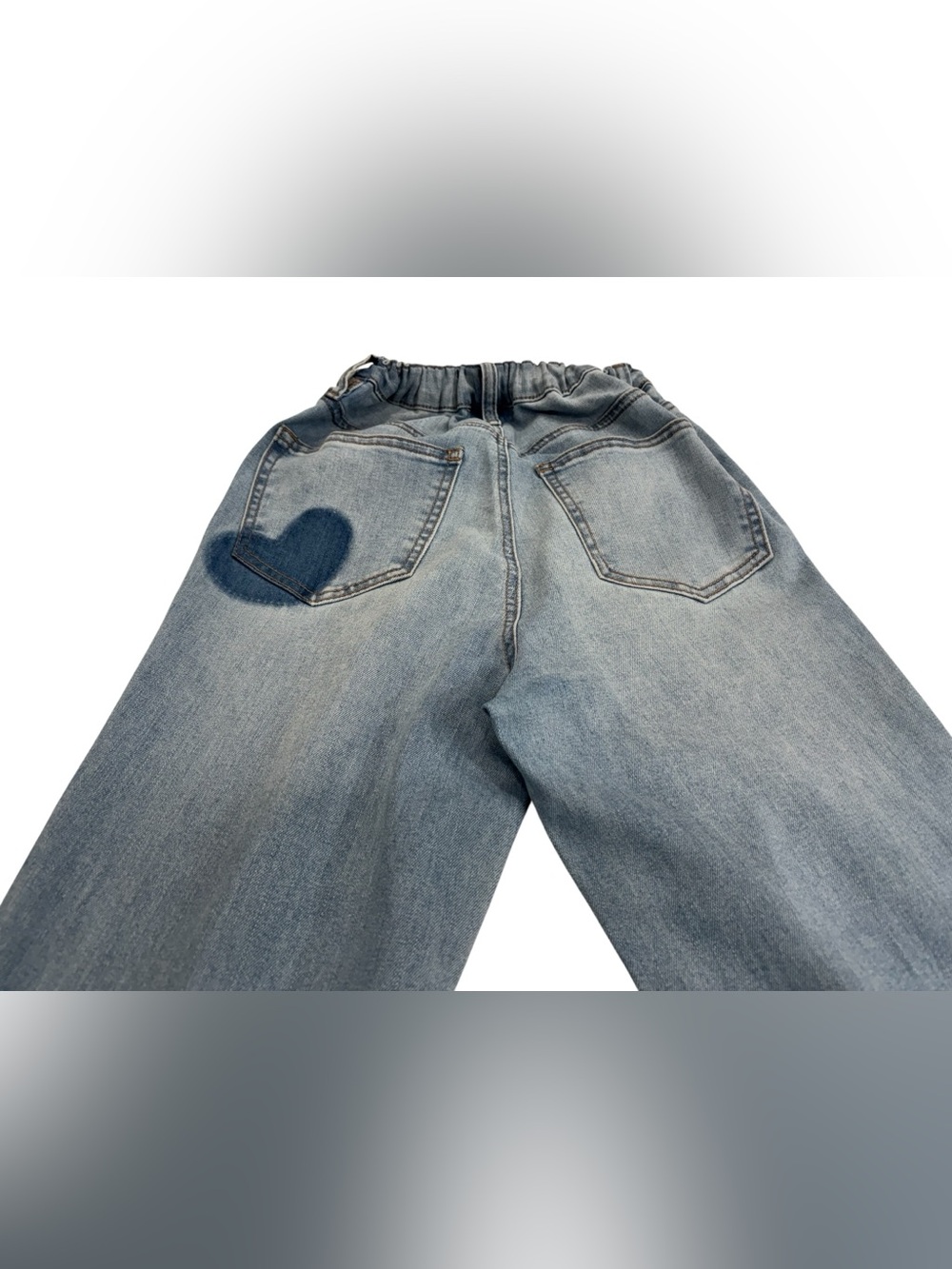 Light Wash Denim Jeans with Heart